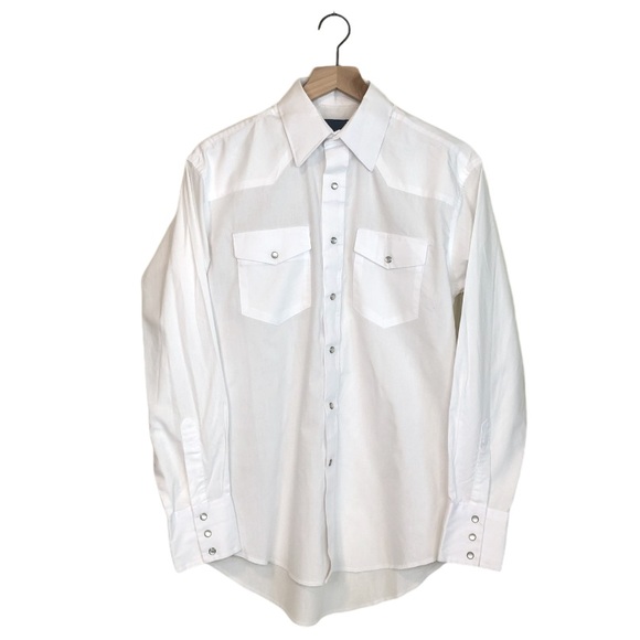 Wrangler Other - Wrangler White Pearl Snap Western Shirt S